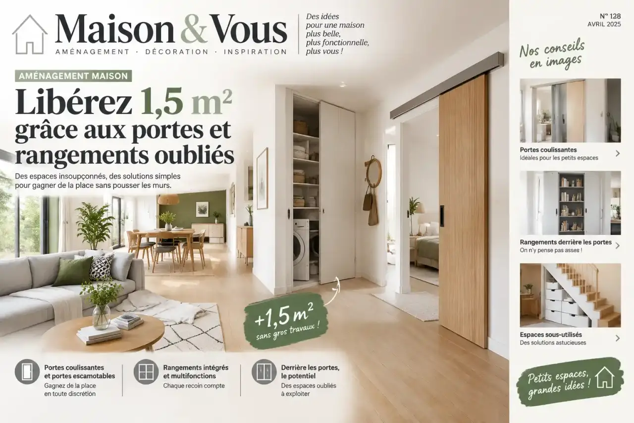 Aménagement maison : libérez 1,5 m² grâce aux portes et rangements oubliés