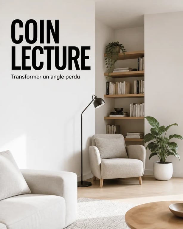 Aménager un angle perdu dans un salon avec coin lecture et bibliothèque d’angle