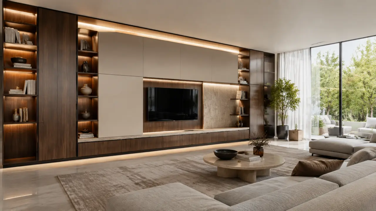 Meuble salon design haut de gamme : les matériaux, le sur-mesure et les détails qui font la différence