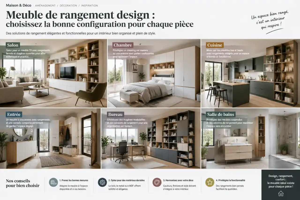 Meuble de rangement design : choisissez la bonne configuration pour chaque pièce