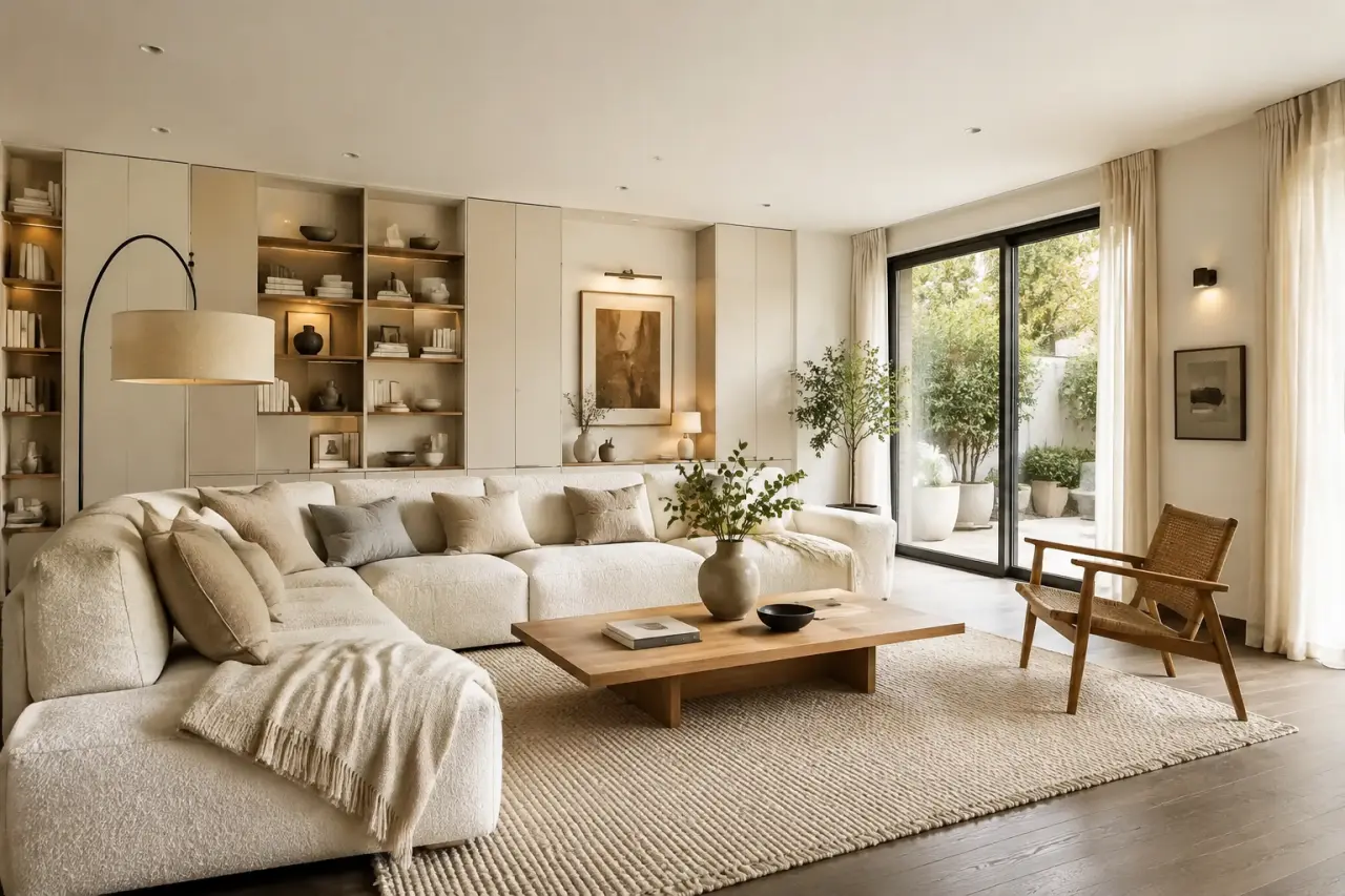 Quelles idées déco pour un salon moderne, entre couleurs neutres, rangements malins et chaleur visuelle ?