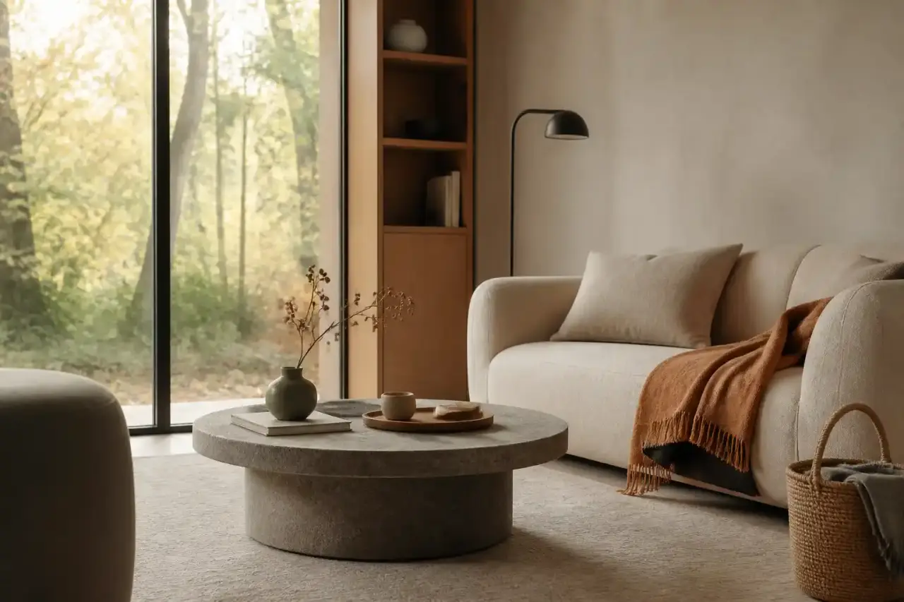 Intérieur épuré et lumineux illustrant la philosophie du slow design