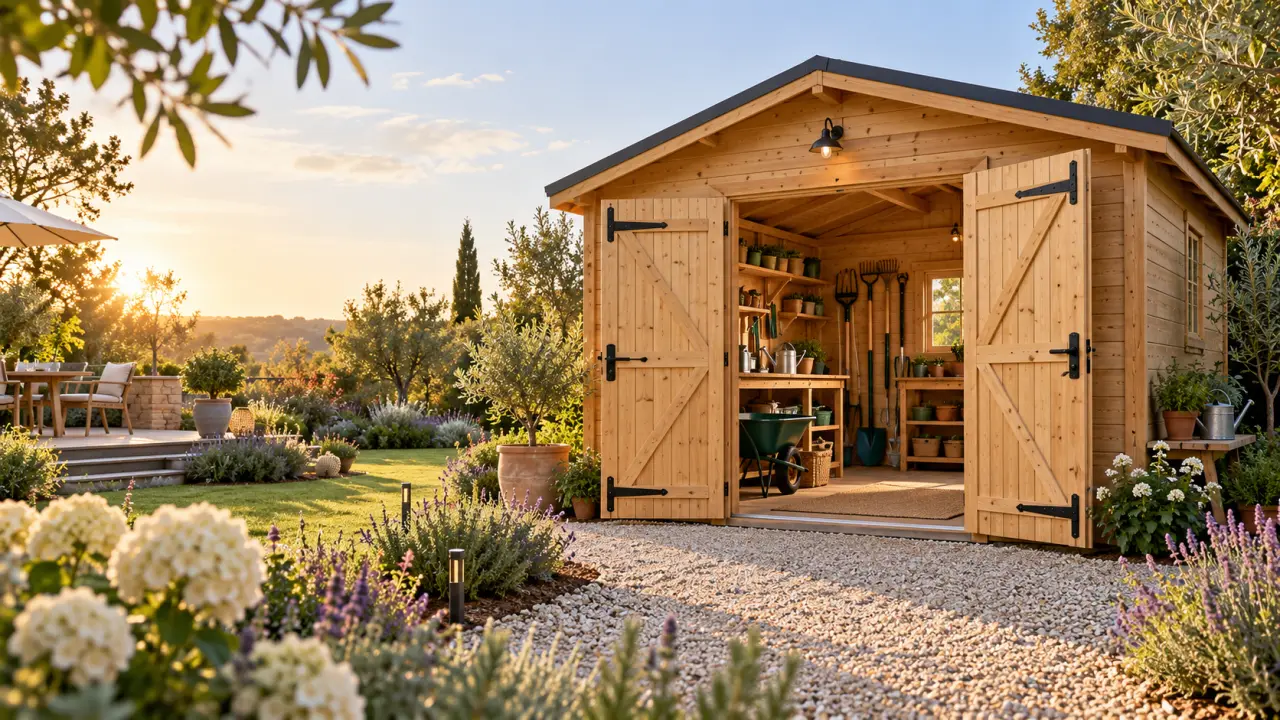 Cabane à outils de jardin : le bon volume ne suffit pas sans une porte adaptée