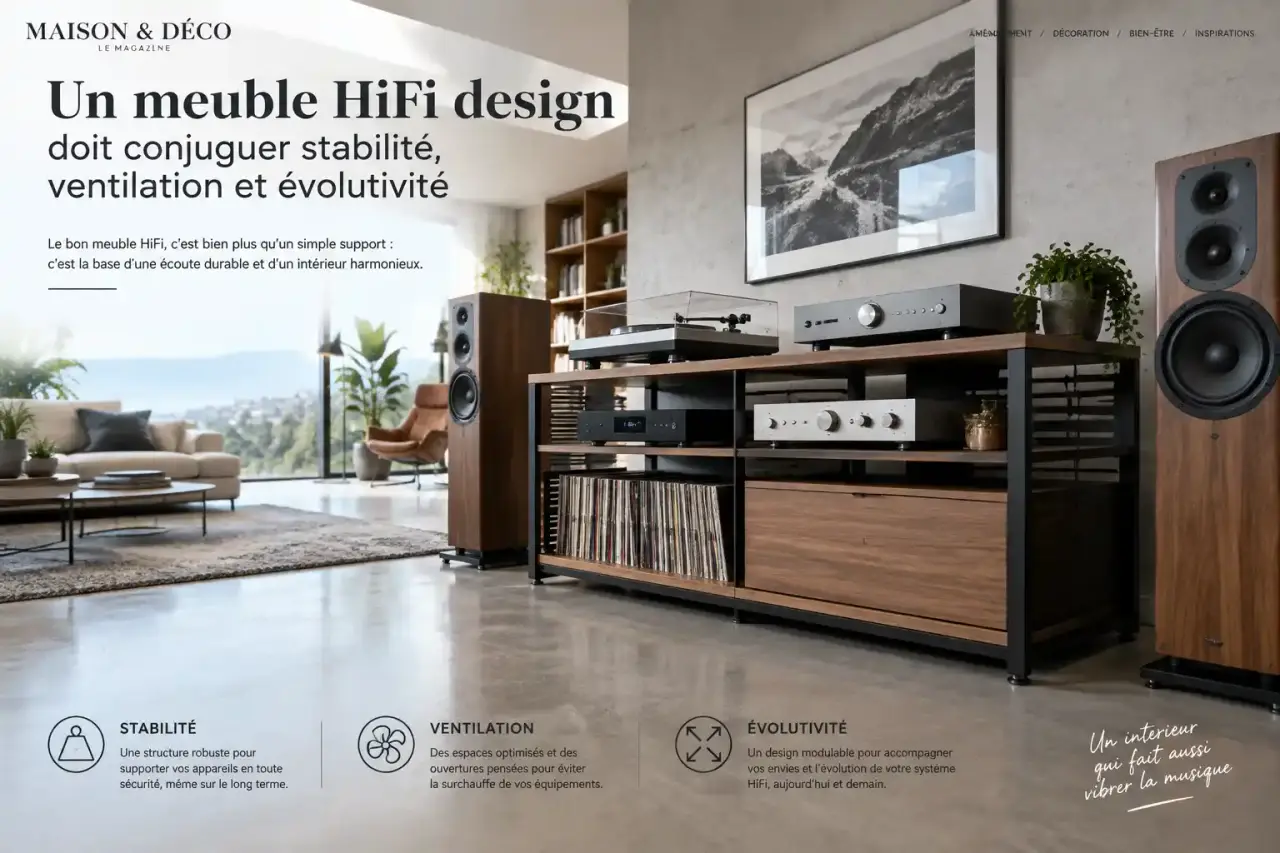 Un meuble HiFi design doit conjuguer stabilité, ventilation et évolutivité